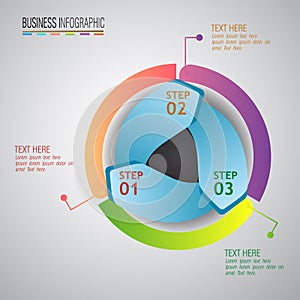 Infographic step by step. design recicle template photo