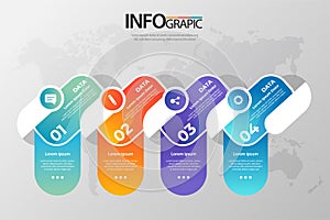 Infographic steps collection flat design. with 4 options.