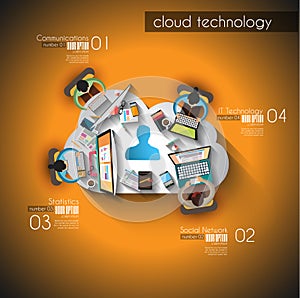 Infographic teamwork and brainsotrming with Flat style