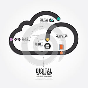 Infographic Technology digital line concept template design .