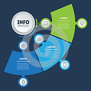 Infographic of technology or education process with 3 options. Concept of Business presentation with three steps. Template of a