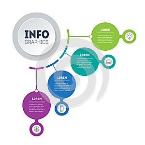 Infographic of technology or education processes with 4 steps. Business presentation concept with four processes. Template of 4-