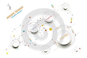 Infographic technology template timeline hi-tech digital