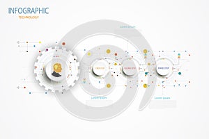 Infographic technology template timeline hi-tech digital and eng