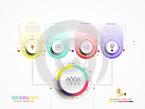 Infographic technology template timeline hi-tech digital and engineering telecoms