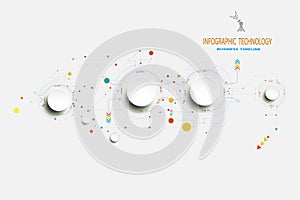 Infographic technology template timeline hi-tech digital