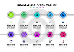 Infographic template. A 2-row timeline with 10 steps