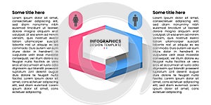 Infographic template. 2 sides with man and woman icons