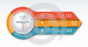 Infographic template with 3 steps, options, parts. Can be used for diagram, graph, chart, report, web design.