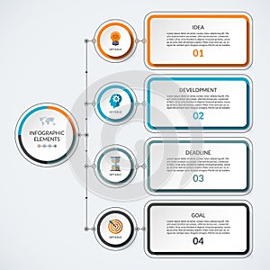 Infographic template with 4 options.