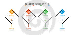 Infographic template with 4 options for business