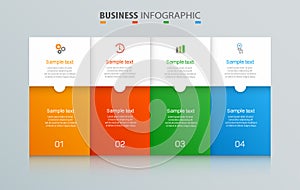 Infographic template with 4 options for business