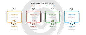 Infographic template with 4 options for business