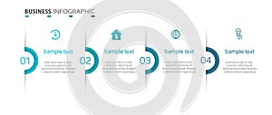 Infographic template with 4 options for business