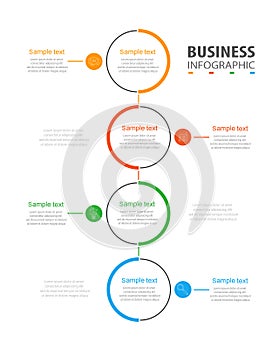 Infographic template with 4 options for business