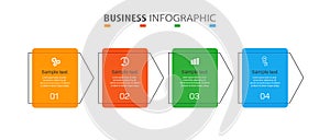 Infographic template with 4 options for business