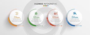 Infographic template with 4 options, workflow, process chart