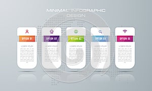 Infographic template with 5 options,