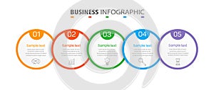 Infographic template with 5 options for business