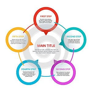 Infographic template with 5 steps