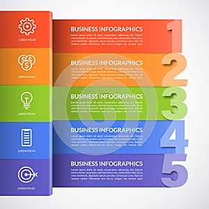 Infographic template with 5 steps. Can be used for web design, diagram, chart, presentation, business infographics.
