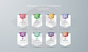 Infographic template with 8 options