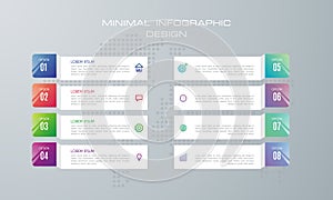 Infographic template with 8 options