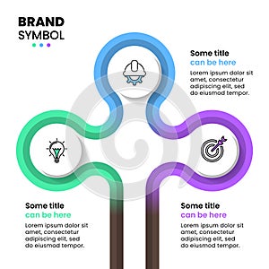 Infographic template. Abstract tree with 3 circles