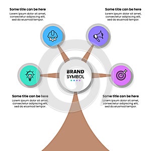 Infographic template. Abstract tree with 4 circles
