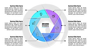 Infographic template. Aperture with 6 steps and icons photo