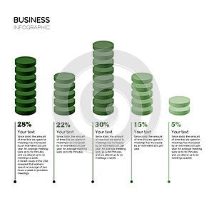 Infographic template for business. 5 Steps Modern Timeline diagram with progress arrows, presentation vector infographic.