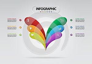 Infographic template for business with 6 options, Business data