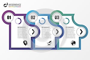 Infographic template. Business concept with 3 steps. Vector