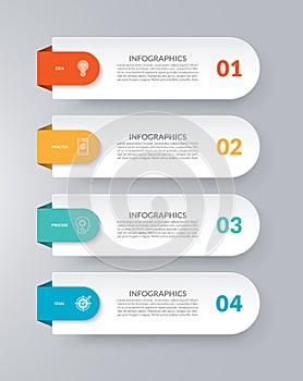 Infographic template. Business concept with 4 options. Vector design elements for infographics.