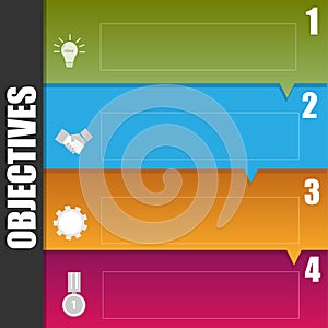 Infographic template of business objective concept