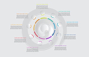 Infographic template of circle modern diagram topic , presentation infographic vector