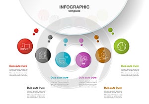 Infographic template with circles. Business concept with options. Can be used for workflow layout, timeline infographics, diagram,
