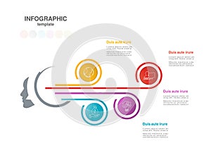 Infographic template with circles. Business concept with options. For workflow layout, timeline infographics, diagram, flowchart,
