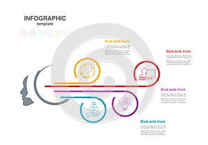Infographic template with circles. Business concept with options. for workflow layout, timeline infographics, diagram, flowchart,