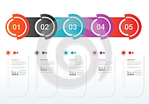 Infographic template with circles. Business concept with options. For workflow layout, timeline infographics, diagram, flowchart,
