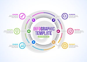 Infographic template design vector, circle diagram presentation, business technology idea .