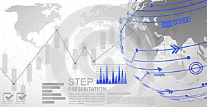 Infographic Template for diagram gobal network connection. world map point Internet of Things, Computing Design technology photo