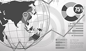 Infographic Template for diagram gobal network connection. world map point Internet of Things, Computing Design technology