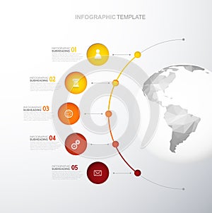 Infographic template with five circles