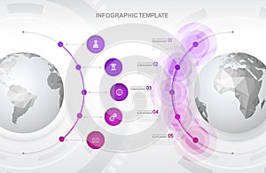 Infographic template with five circles