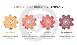 Infographic Template with Four Gears