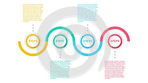 infographic template with four steps business process timeline information graphic design element
