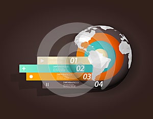 Infographic template with four stripes