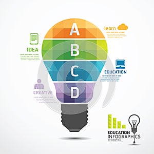 Infographic Template geometric Light bulbs banner