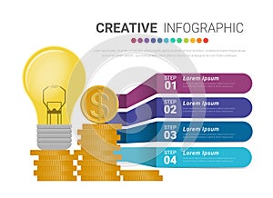 infographic Template with Light bulbs concept